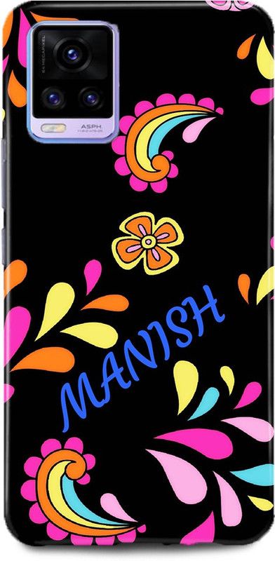 DIKRO Back Cover for ViVO V20, MANISH, NAME, DESIGN, MANDALA, RANGOLI  (Multicolor, Hard Case, Pack of: 1)