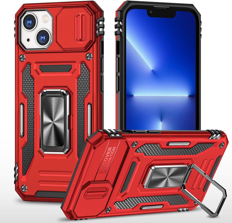 Q Wallet Back Cover for Apple iPhone 13 MINI  (Red, Dual Protection, Pack of: 1)