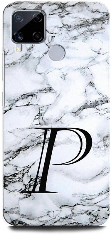 ORBIQE Back Cover for Realme C15 RMX2180 P, P LETTER, P ALPHABET, DESIGN  (Multicolor, Hard Case, Pack of: 1)