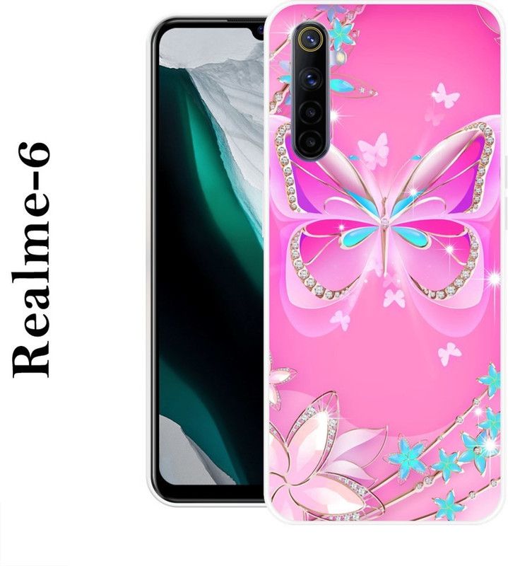 KLC Back Cover for Realme 6  (Pink, Grip Case, Silicon)