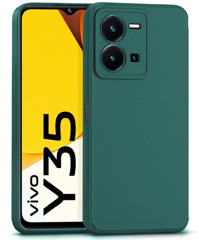 KARENCY Back Cover for Vivo Y35  (Green, Camera Bump Protector, Silicon, Pack of: 1)