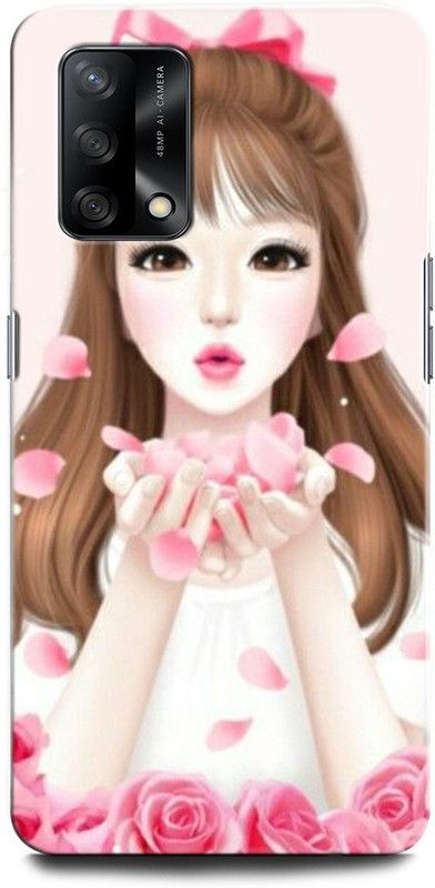 ORBIQE Back Cover for OPPO F19 CPH2219 GIRL BOY LOVE, ANIME, SWEET COUPLE, TOGETHER, HEART , FLOWER  (Multicolor, Hard Case, Pack of: 1)