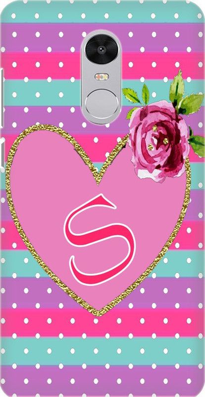 Coberta Case Back Cover for Mi Redmi Note 4 Pink Heart Alphabet S Design Back Case For Rd Note 4 By Coberta  (Multicolor, Pack of: 1)