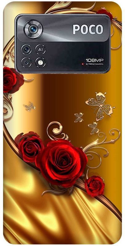 play fast Back Cover for POCO X4 Pro 5G, GOLDEN, ROSE, DREAM, RED, GOLD, ROSE  (Gold, Hard Case, Pack of: 1)
