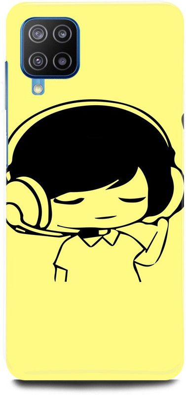 JUGGA Back Cover for Samsung Galaxy F62, CUTE, BOY, LOVELY, BOY, HEADPHONE, YELLOW, LOVE, COUPLE  (Yellow, Hard Case, Pack of: 1)