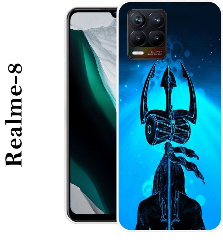 JATLAND Back Cover for Realme 8  (Blue, Grip Case, Silicon)