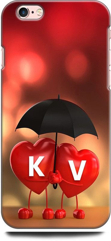 KEYCENT Back Cover for APPLE iPhone 6s Plus K V, K LOVES V, NAME, ALPHABET, KV LOVE, HART, BLUE  (Multicolor, Shock Proof, Pack of: 1)