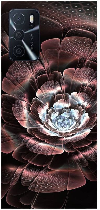UMPRINT Back Cover for Oppo A16/CPH2269, Black Rose Flower Printed Back Cover  (Multicolor, Hard Case, Pack of: 1)