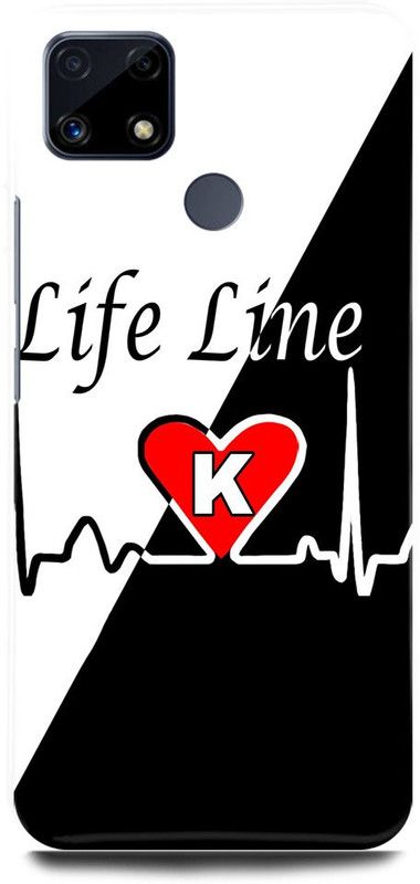 FRONK Back Cover for Realme C25s, RMX3197, K, NAME, LETTER, ALPHABET, LIFELINE  (Black, Hard Case, Pack of: 1)