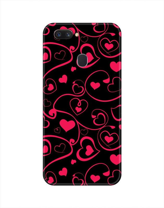 Smutty Back Cover for Oppo F9, CPH1823, CPH1881, CPH1825 - Pink Heart Print  (Multicolor, Hard Case, Pack of: 1)