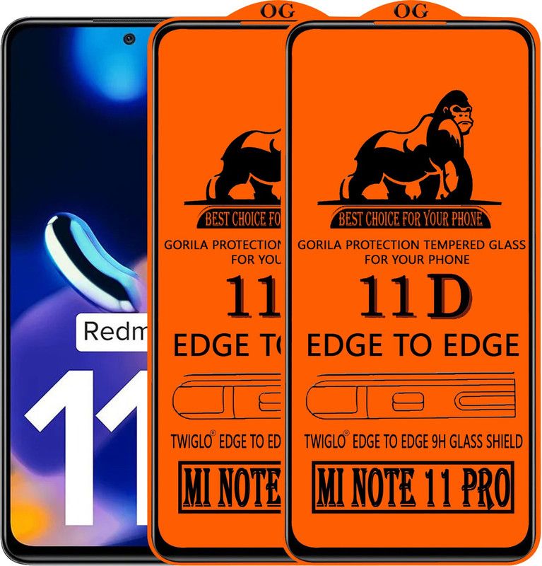 TWIGLO Edge To Edge Tempered Glass for REDMI NOTE 11 PRO  (Pack of 2)