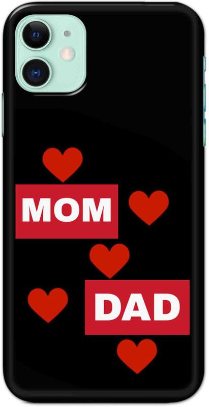 NDCOM Back Cover for iPhone 11 Mom Dad Printed  (Multicolor, Hard Case, Pack of: 1)
