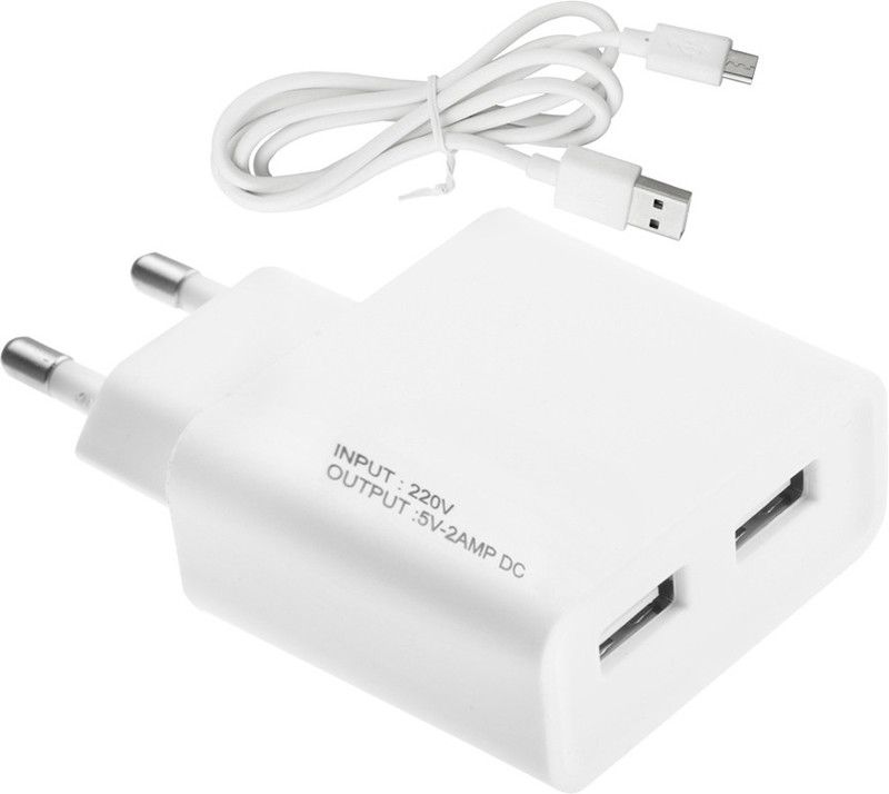 ESN 999 NA 2 A Multiport Mobile VI_VO V7 Plus Charger with Detachable Cable  (White, Cable Included)