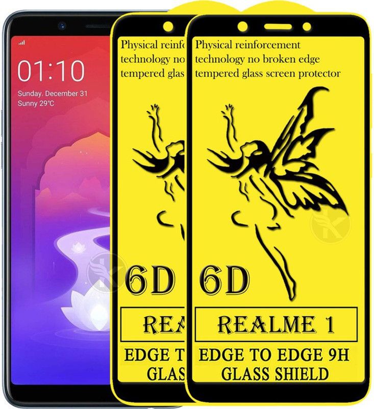 HQ Protection Edge To Edge Tempered Glass for OPPO Realme 1  (Pack of 2)