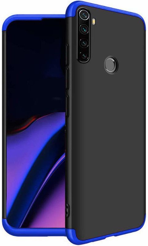 MOBILOVE Back Cover for Mi Redmi Note 8 | Full Body 3 in 1 Slim Fit 360 Degree Protection Hard Bumper Back Case  (Blue, Black, Hard Case, Pack of: 1)