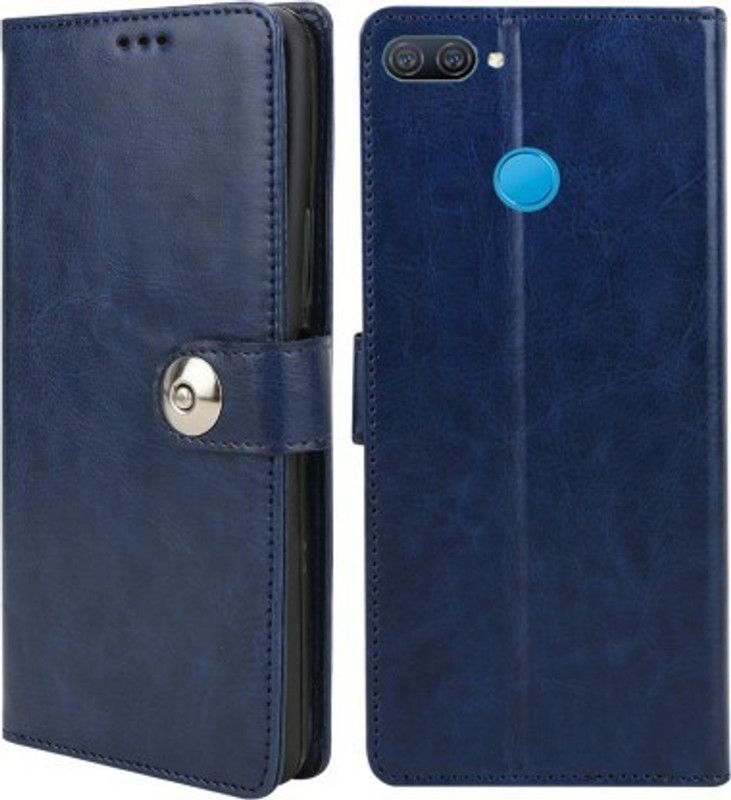 Masque Flip Cover for OPPO A12  (Blue, Dual Protection)