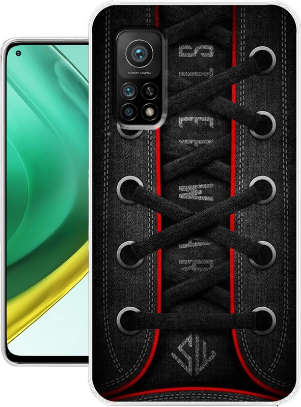 PRINTSMART Back Cover for Mi 10T Pro  (Black, Dual Protection, Silicon)