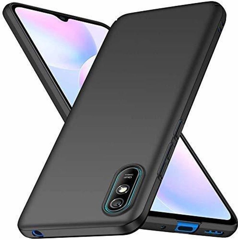 Lustree Back Cover for Redmi 9A Pudding Matte Case  (Black, Shock Proof, Silicon, Pack of: 1)