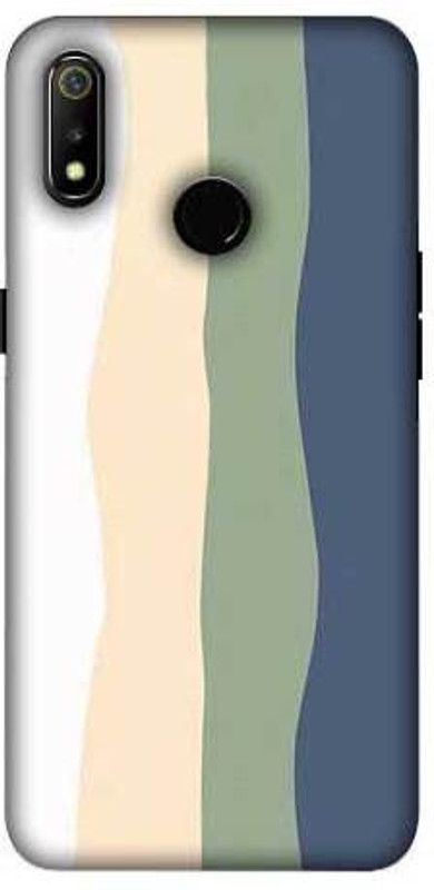 NDCOM Back Cover for REALME 3i Color Stripes Printed  (Multicolor, Hard Case)