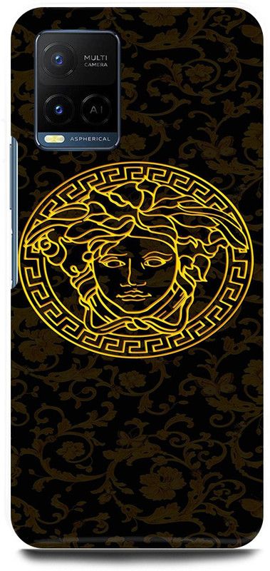 play fast Back Cover for Vivo Y33s, V2109 VERSACE, MEDUSA, PATTERN, LOGO, SIGN  (Black, Hard Case, Pack of: 1)