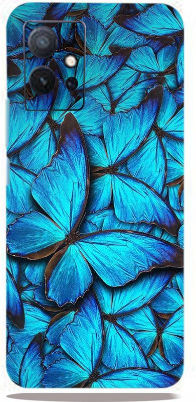 CLAXA Butterfly Blue Vivo Iqoo Z6 5g Back Skin Guard, Butterfly Blue Mobile Skin  (Butterfly Blue Skin With Super matte finish)