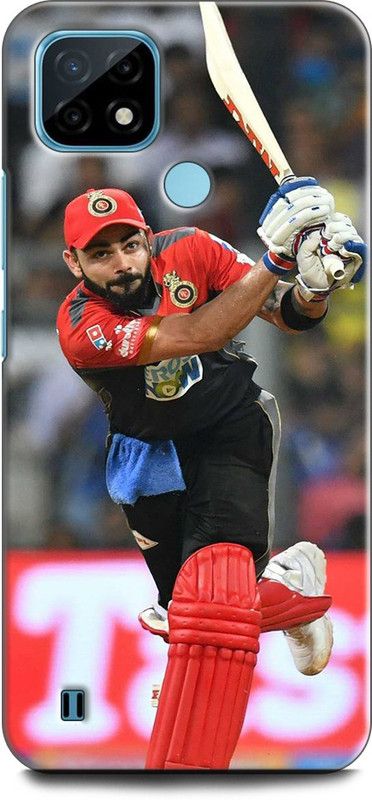 INDICRAFT Back Cover for Realme C21Y, RMX3261 VIRAT KOHLI, CRICKET, ROYAL CHALLENGERS, SPORTS  (Multicolor, Dual Protection, Pack of: 1)