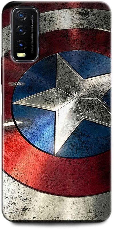INDICRAFT Back Cover for Vivo Y12G, V2068 CAPTAIN AMERICA, AVENGER, SHIELD, MARVEL  (Multicolor, Dual Protection, Pack of: 1)