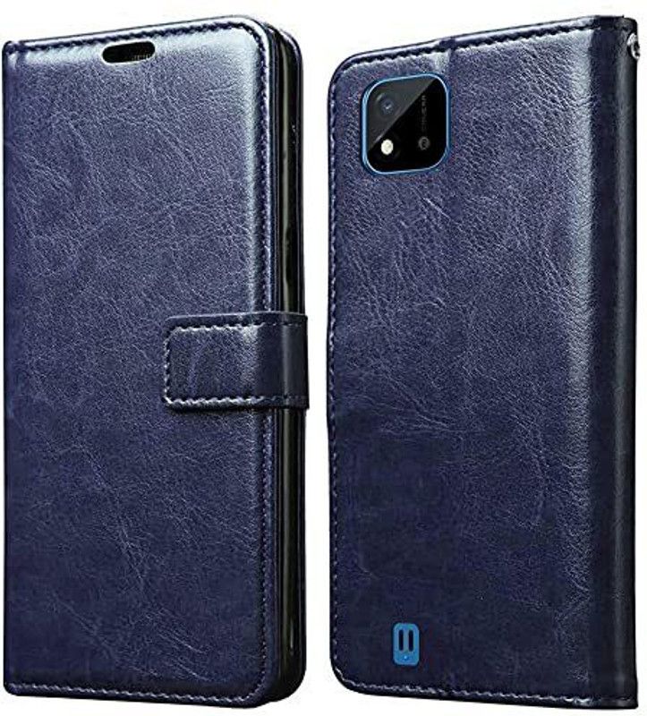 LAMOX Flip Cover for Realme C11  (Blue, Dual Protection, Pack of: 1)