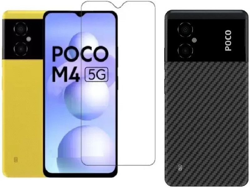 COVER CAPITAL Front and Back Tempered Glass for Poco M4 5G  (Pack of 2)
