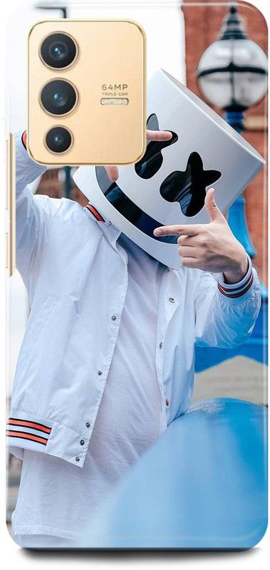 JUGGA Back Cover for Vivo V23 5G, V2130, MARSHMELLOW, MARSHMELLO, MUSIC, DJEDM, ARTJOKER  (White, Hard Case, Pack of: 1)