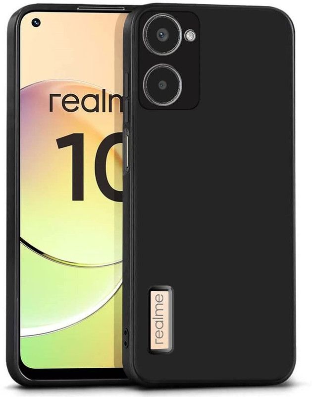 S-Softline Back Cover for Realme 10 4G, Microfiber Cloth Cushion Flexible shock absorbing TPU body  (Black, Pack of: 1)