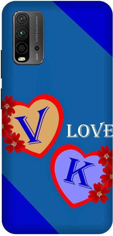 KARJUN Back Cover for Redmi 9 Power, VK Letter, Love Printed  (Multicolor, Hard Case, Pack of: 1)