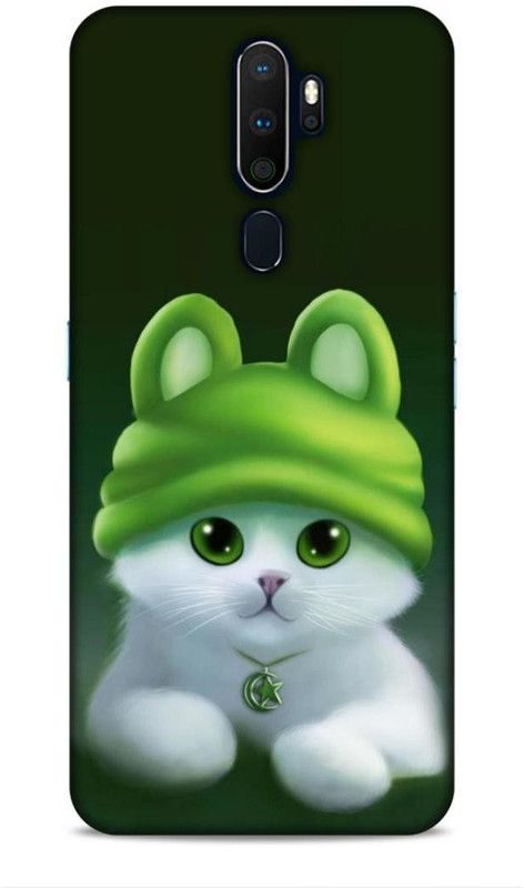 Jellybird Back Cover for Oppo A5 (2020)  (Green, White, 3D Case, Pack of: 1)