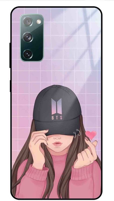 NDCOM Back Cover for Samsung Galaxy S20 FE 5G Heart Bts Cute Printed Glass Case  (Multicolor, Grip Case, Pack of: 1)