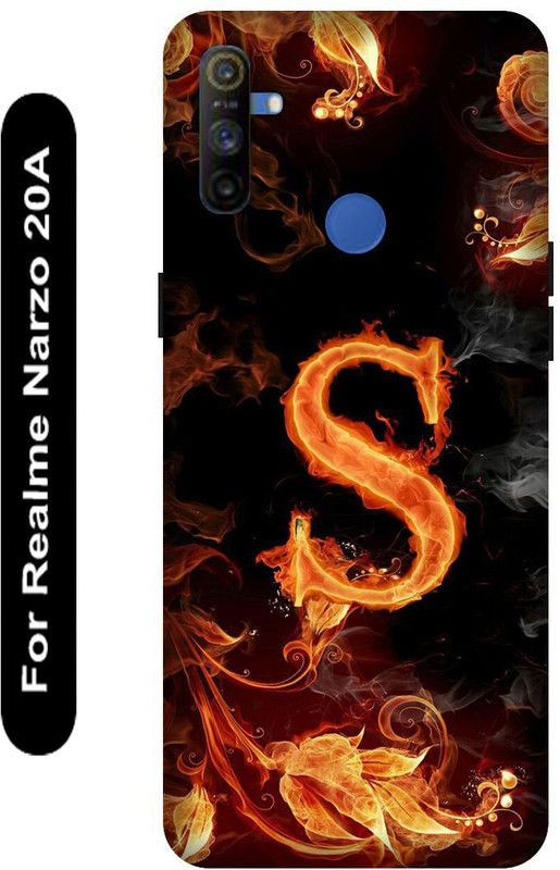 KARJUN Back Cover for Realme Narzo 20A (S Letter Printed ) Mobile case cover  (Multicolor, 3D Case, Pack of: 1)