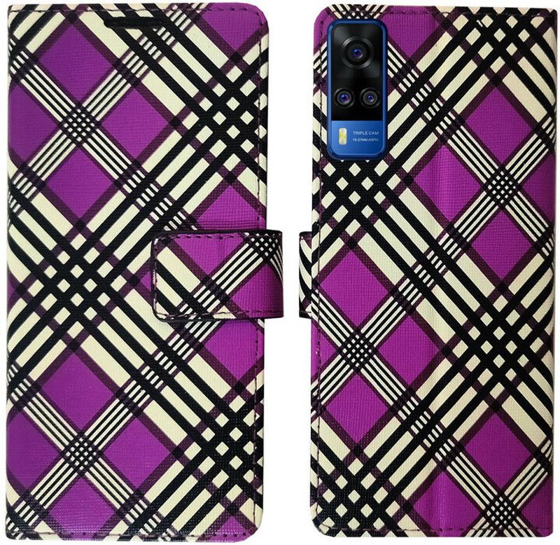Dhar Flips Flip Cover for Vivo Y51 2020 in High Quality  (Purple, Pack of: 1)