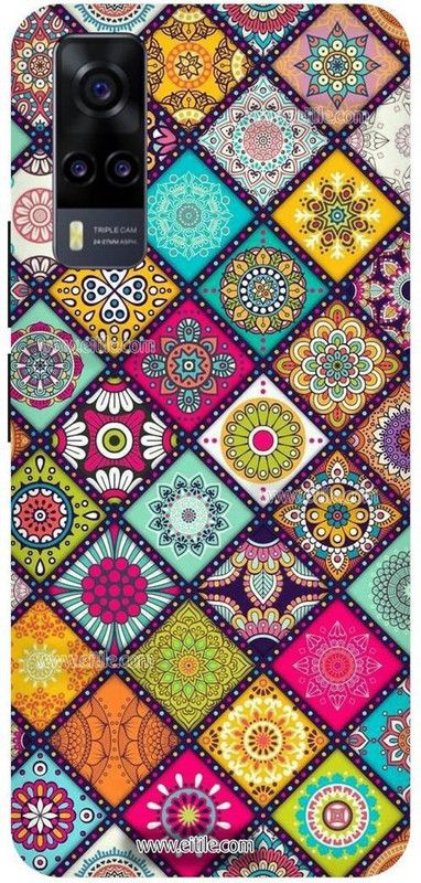 THE NARAYANA COLLECTIONS Back Cover for VIVO Y53s- V2111A-SIMPAL,NEW,DESIGNER,PRINT,RANGOLI,ART  (Multicolor, Hard Case, Pack of: 1)