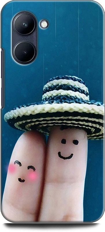 WallCraft Back Cover for Realme C33, RMX3624 HAPPY, COUPLE, TOGETHER, ART, FINGER ART  (Multicolor, Dual Protection, Pack of: 1)