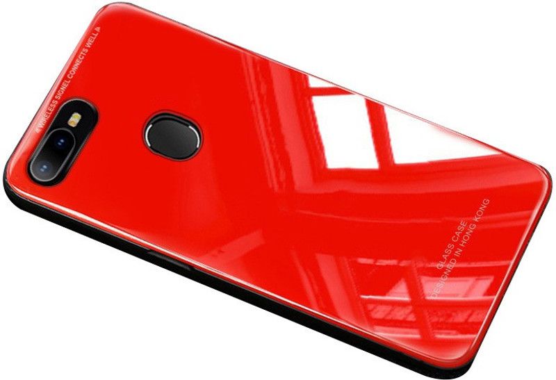 Vaku Luxos Back Cover for OPPO A7 Club Series Ultra-Shine Luxurious Tempered Finish Case  (Red, Pack of: 1)