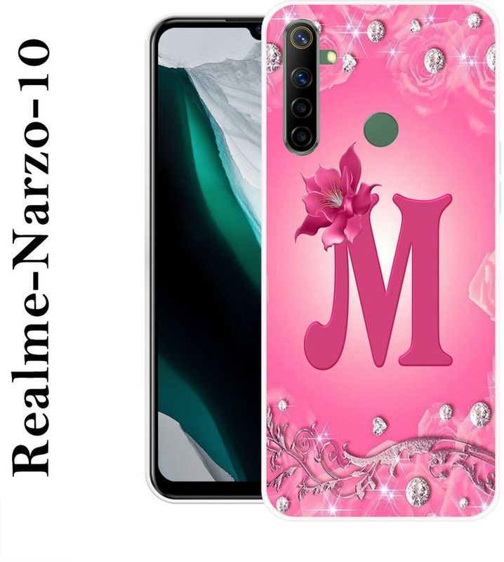 Sswastik Back Cover for Realme Narzo 10  (Pink, Silver, Grip Case, Silicon)