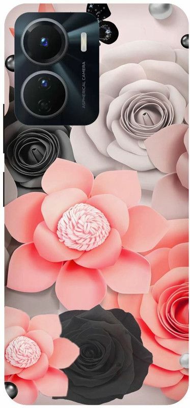 COVERJET Back Cover for VIVO Y16-ROSE- COLORFUL- FLOWERS- ART  (Multicolor, Hard Case, Pack of: 1)