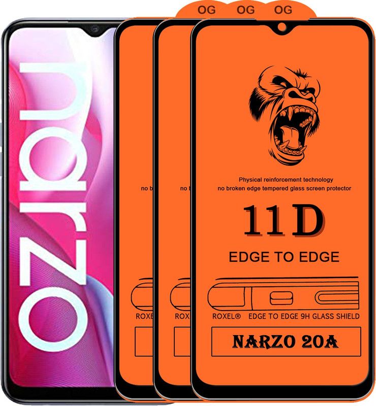 SoftTech Edge To Edge Tempered Glass for Realme Narzo 20A  (Pack of 2)