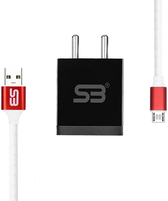 SB 12 W NA 3.4 A Mobile Wall Charger 12W with Micro USB Cable Charging Adapter Travel charger MIRA-006 Charger with Detachable Cable  (Black, Cable Included)