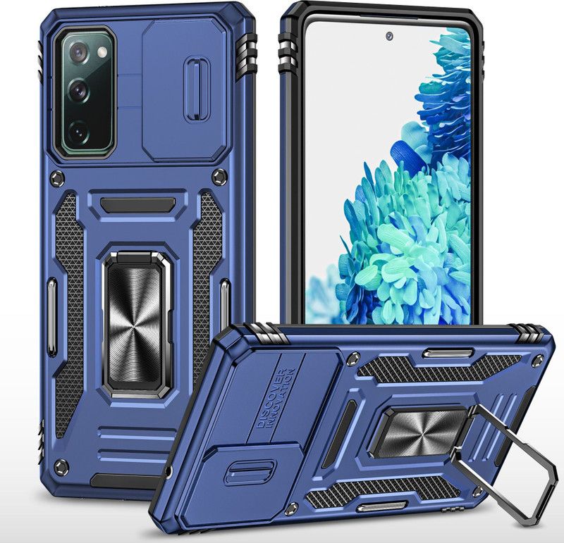 Q Wallet Back Cover for Samsung Galaxy S20 FE  (Blue, Dual Protection, Pack of: 1)