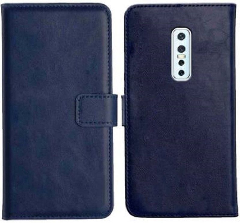 WoodForest Flip Cover for Vivo V17 Pro Wallet Style Magnetic Closure Back Cover Case  (Blue, Dual Protection, Pack of: 1)