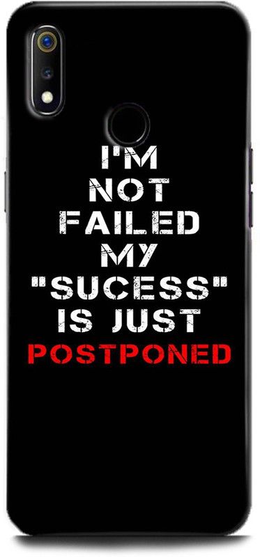 Afterglow Back Cover for Realme 3i POSTPONED, ATTITUDE, BEST, KARMUGHIL, QUOTE, SAYINGS, BEST, KARMUGHIL  (Multicolor, Shock Proof, Pack of: 1)