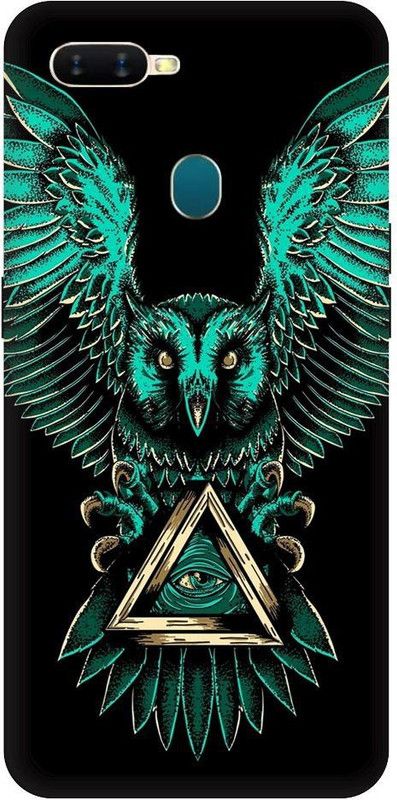 URCHIN Back Cover for Oppo A7 owl, illuminati owl, cool, tranding, bird, fire, fantacy  (Multicolor, Shock Proof, Pack of: 1)