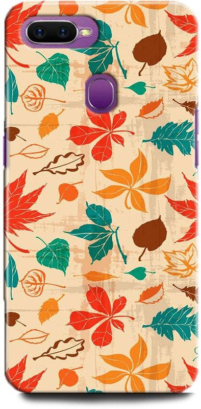 Afterglow Back Cover for Oppo A7 NATURE, FALL LEAVES, AUTUMN, ART, TEAL  (Multicolor, Shock Proof, Pack of: 1)