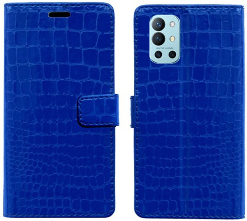 Mxkart Flip Cover for Oneplus 9R  (Blue)