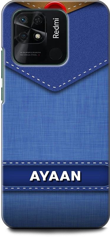 WallCraft Back Cover for REDMI 10 Power AYAAN NAME, A, LETTER, BLUE, JEANS, ALPHABET, DESIGN  (Multicolor, Dual Protection, Pack of: 1)